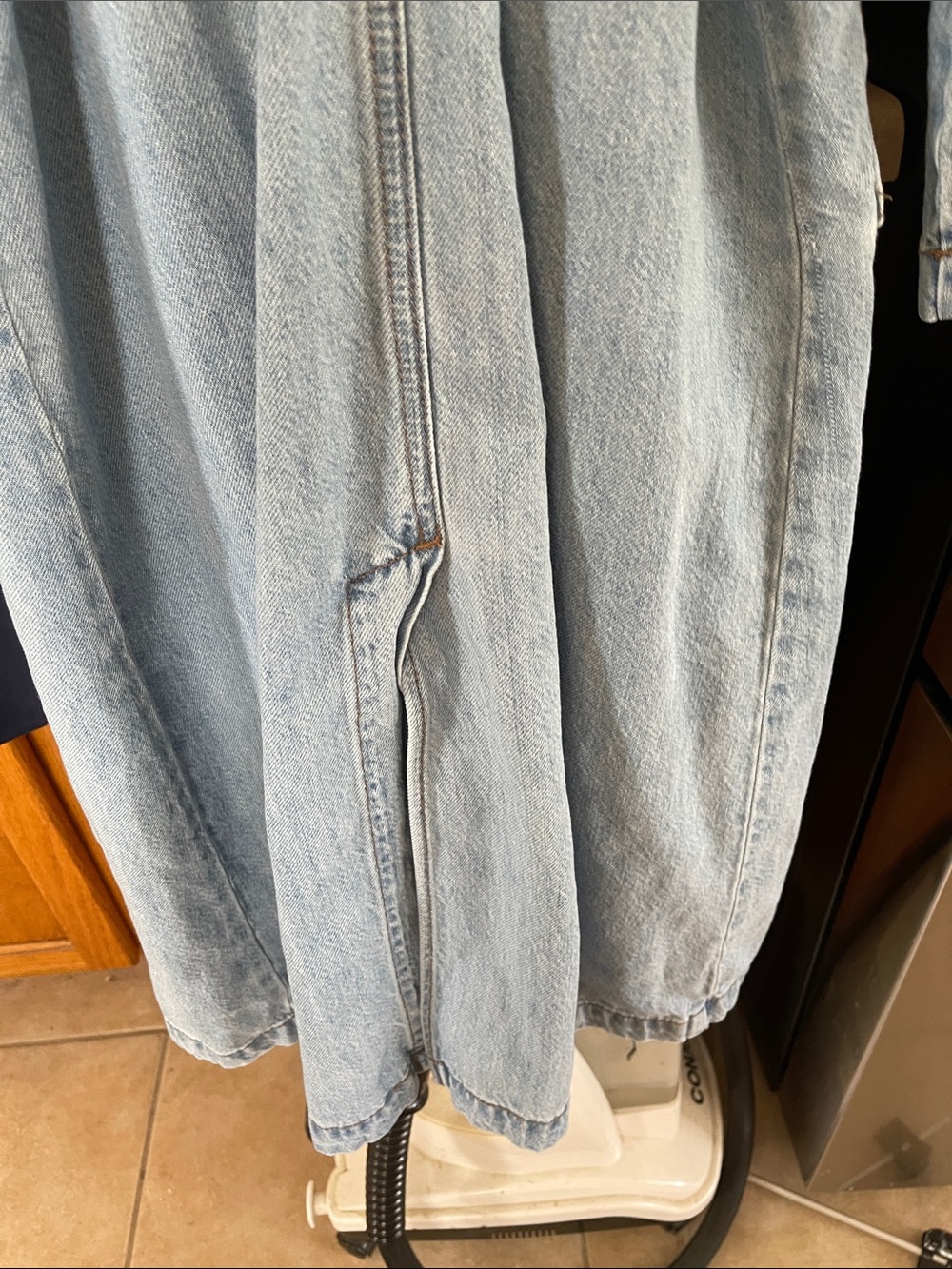 Universal Thread Denim Trench Coat Small Long Jacket Western - Picture 10 of 11